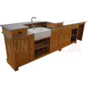 Meuble bar sur-mesure pôle central avec évier et module cuisson