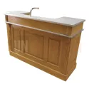 Meuble bar sur-mesure pôle central avec évier et module cuisson