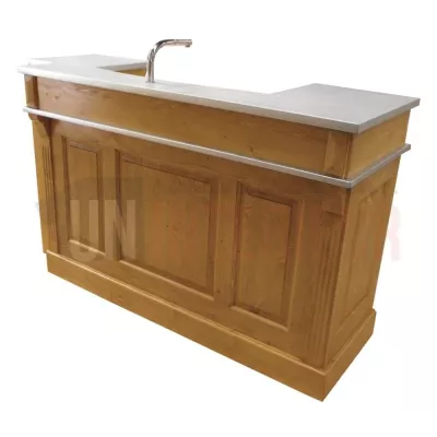 Meuble bar sur-mesure pôle central avec évier et module cuisson