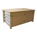 Pôle central sur-mesure en pin massif et chêne 200cm x 120 cm