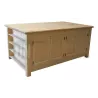 Pôle central sur-mesure en pin massif et chêne 200cm x 120 cm