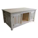 Pôle central sur-mesure en pin massif et chêne 200cm x 120 cm