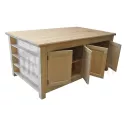 Pôle central sur-mesure en pin massif et chêne 200cm x 120 cm