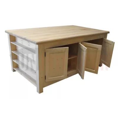 Pôle central sur-mesure en pin massif et chêne 200cm x 120 cm