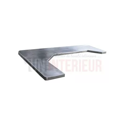 Plan de travail en zinc classique avec découpe plaque et évier