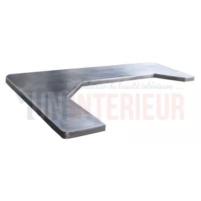 Plan de travail pour comptoir en zinc anthracite forme U