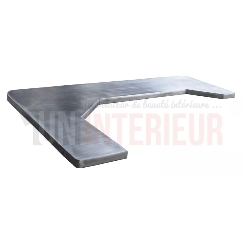 Plan de travail pour comptoir en zinc anthracite forme U