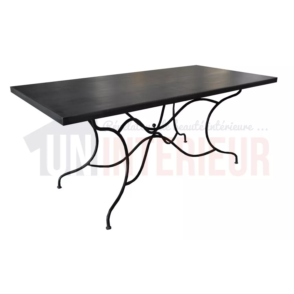 Grand plateau de table en Zinc d'art ardoise