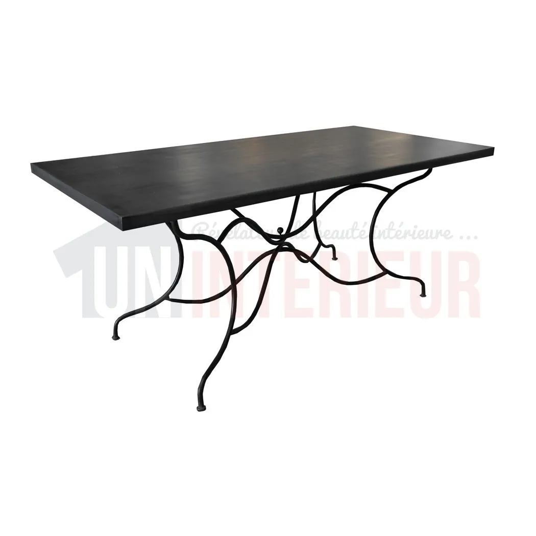 Grand plateau de table en Zinc d'art ardoise