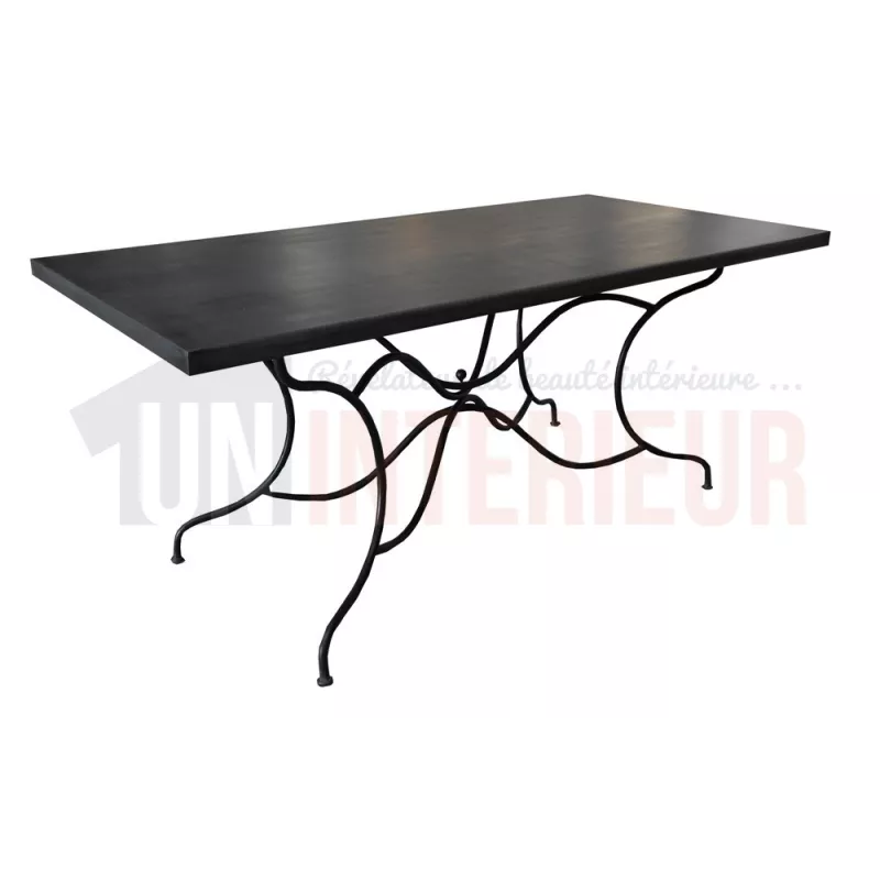 Grand plateau de table en Zinc d'art ardoise