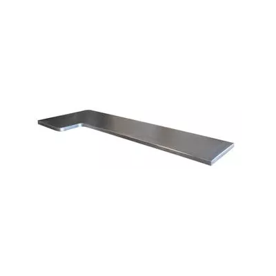 Grand plateau de comptoir demi-lune en Zinc ardoise