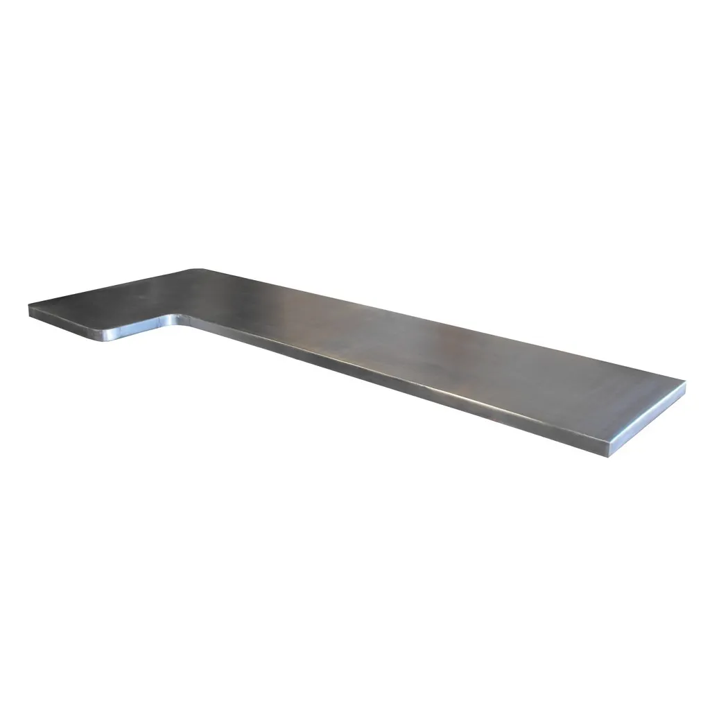 Plan de travail en L 185 cm - Zinc classique