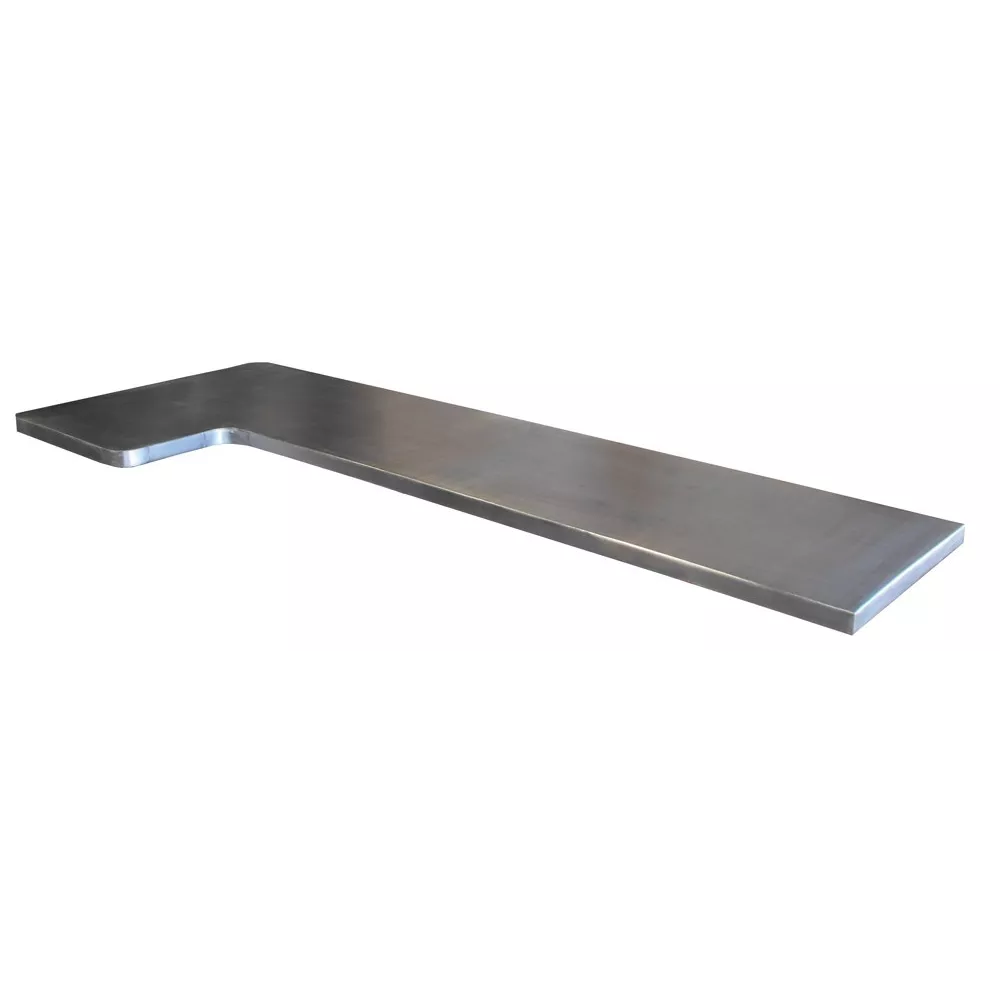 Plan de travail en L 185 cm - Zinc classique