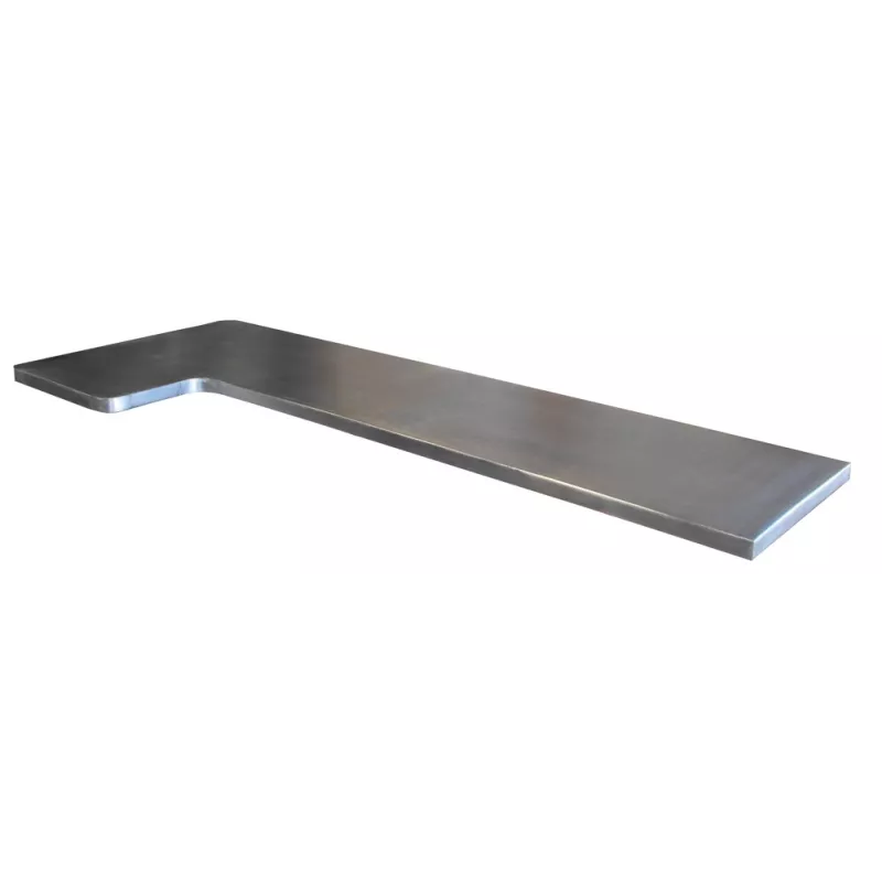 Plan de travail en L 185 cm - Zinc classique