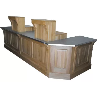 Plan de travail en L 185 cm - Zinc classique