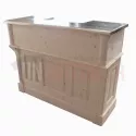 Meuble caisse et accueil sur-mesure en pin massif brut