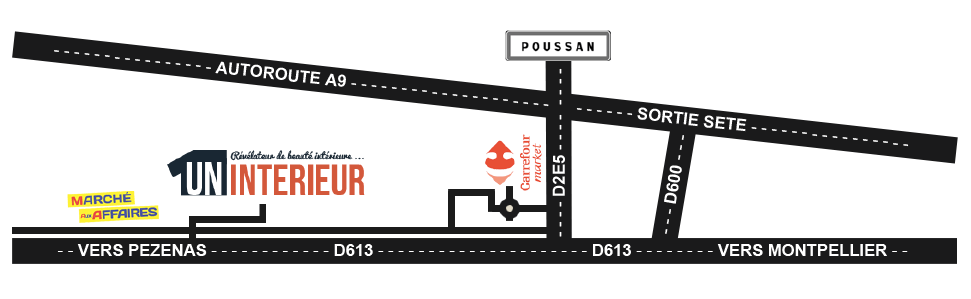 Plan d'accès au show-room Uninterieur